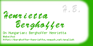 henrietta berghoffer business card